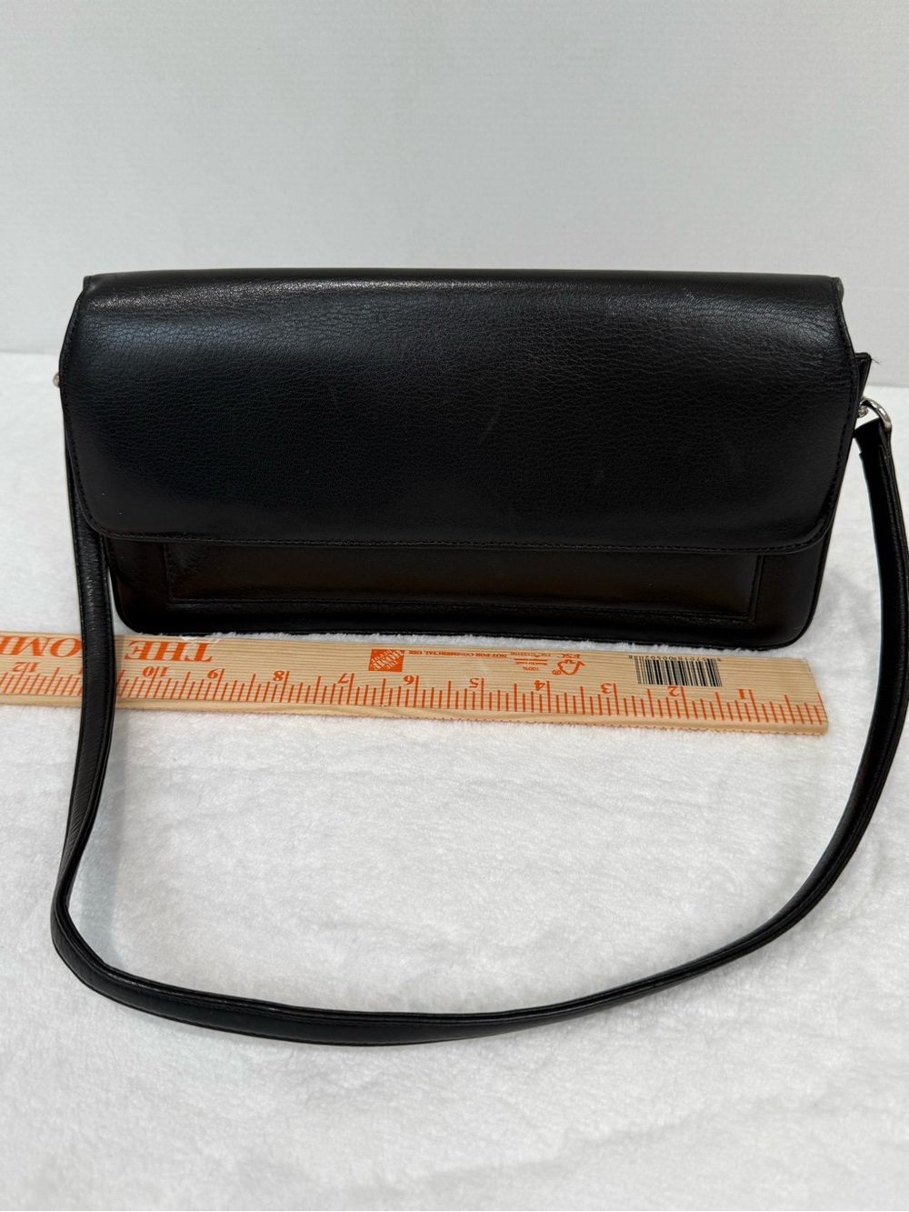 Preston & York Black Structured Real Leather Shoulder Bag Capsule Classic